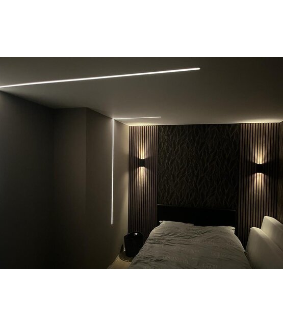 150cm LED tegel en stuc profiel inclusief afdekking 40mm x 10,8mm - STUC300