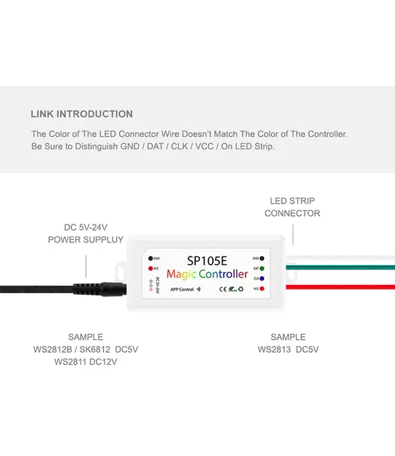 DIGILED LED controller - SP105E - voor 5v, 12v, 24v DIGI LED strips
