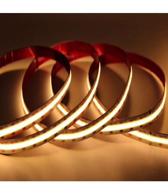 COB LED strip 24 volt amber warm wit 9W 1250LM 480LED p/m IP20 2200K - 10 meter