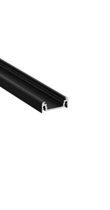 Zwart LED profiel met afdekking 28 mm x 9 mm - 09ZWART