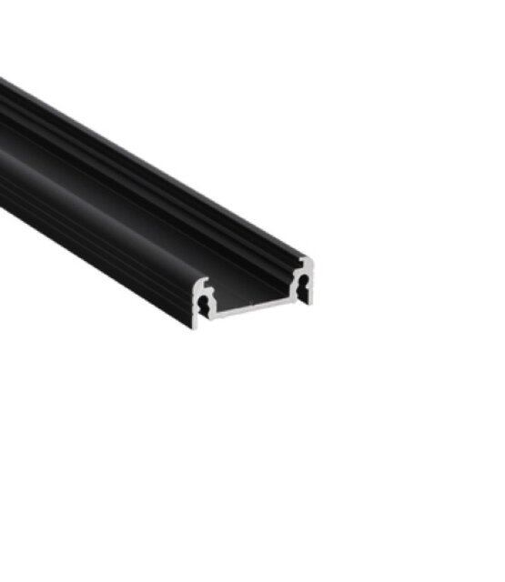 Zwart LED profiel met afdekking 28 mm x 9 mm - 09ZWART