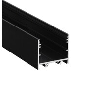 Zwart LED XL profiel 2 meter met opaal afdekking 33,4mm x 29,6mm - XL11ZWART