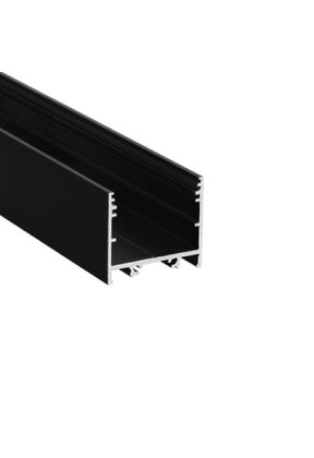 Zwart LED XL profiel 2 meter met afdekking 33,4mm x 29,6mm - XL11ZWART