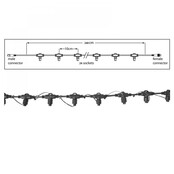 Hoofdkabel kerstverlichting Zwart – 240 cm – 24 aansluitingen – voor uitbreidbare LED verlichting