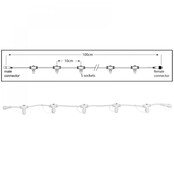 Hoofdkabel kerstverlichting wit – 100 cm – 5 aansluitingen – voor uitbreidbare LED verlichting
