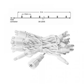 LED lichtsnoer 3 meter – Warm wit 2400K – Wit snoer – 230V systeem (IP65)