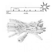 LED kerstlichtsnoer 3 meter – Warm wit 2400K + flits – Wit snoer – 230V systeem (IP65)