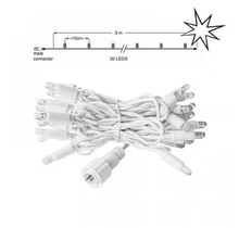 LED kerstlichtsnoer 3 meter – Warm wit 2400K + flits – Wit snoer – 230V systeem (IP65)