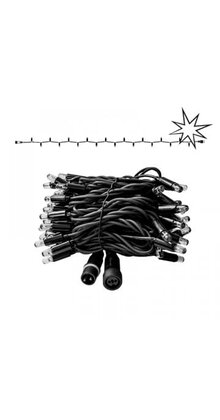 LED kerstlichtsnoer 10 meter – 2400K warm wit + flits CW – Zwart snoer – 230V systeem (IP65)