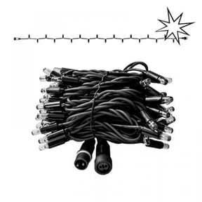 LED kerstlichtsnoer 10 meter – 2400K warm wit + flits CW – Zwart snoer – 230V systeem (IP65)