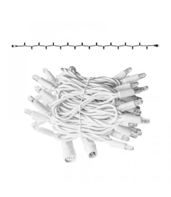 LED kerstlichtsnoer 10 meter – Warm wit 3000K – Wit snoer – 230V systeem (IP65)