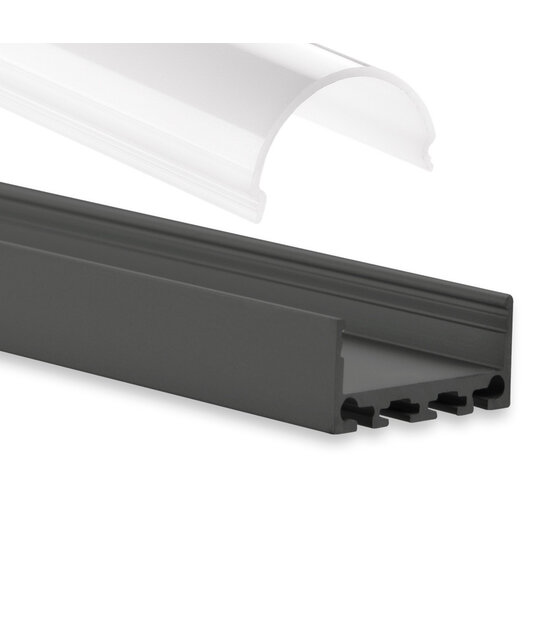 XL Zwart LED profiel met klikafdekking 26,79mm x 11,69mm - XL04ZWART