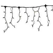 LED ijspegels kerstverlichting 2x0,4m – Warm wit 2400K – Zwart snoer – 230V systeem (IP65)