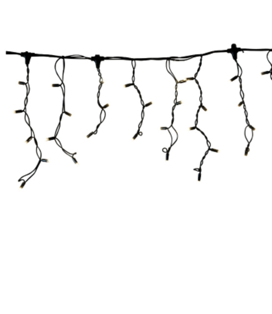 LED ijspegels kerstverlichting 2x0,4m – Warm wit 2400K – Zwart snoer – 230V systeem (IP65)