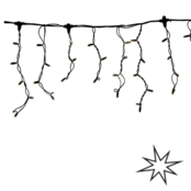 LED ijspegels kerstverlichting 2x0,4m – Warm wit 2400K + flits CW – Zwart snoer – 230V systeem (IP65)