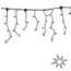Luksus kerstverlichting koppelbaar 230V LED ijspegel kerstverlichting 2x0,4m – Warm wit 3000K + flitsend warm wit – Zwart snoer – 230V systeem (IP65)
