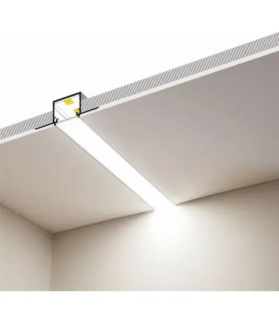 Trimless inbouw LED stuc profiel met afdekking 21 mm x 23,2 mm – XL28TrimlessALU