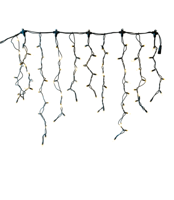 LED ijspegelverlichting 2x0,8m – Warm wit 2400K – Zwart snoer – 230V IP65