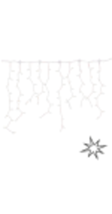 LED ijspegelverlichting 2x0,8m – 3000K & Flikkerend WW – Wit snoer – 230V IP65