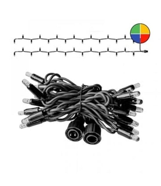 LED Eindstuk Verlichting – 2x1,5m | RGBY Kleuren | Zwart Snoer | 230V IP65