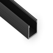 Zwart LED profiel met opaal klikafdekking 18,8 mm x 18,6 mm - 20ZWART