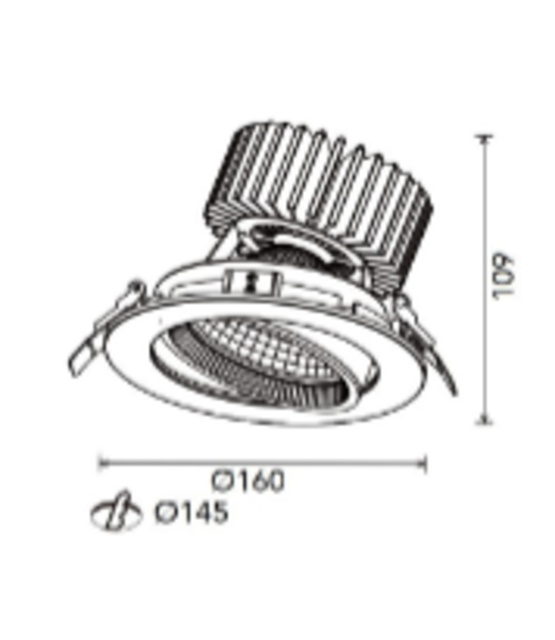 Inbouw LED Spot rond richtbaar - 3000K - 21.4W - Wit - 2278lm - 130lm/W