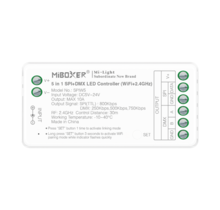 SPI+DMX DIGILED Controller 5-in-1 - Enkelkleurig/RGB/RGBW/RGBWW/RGBCCT 1024 pixel - 5V-12V-24V - Miboxer SPIW5
