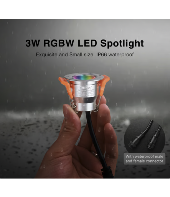 MIBOXER SL4-12 mini LED inbouwspot - RGBW met warm wit - 3 watt - IP66 - gatmaat 33–36 mm