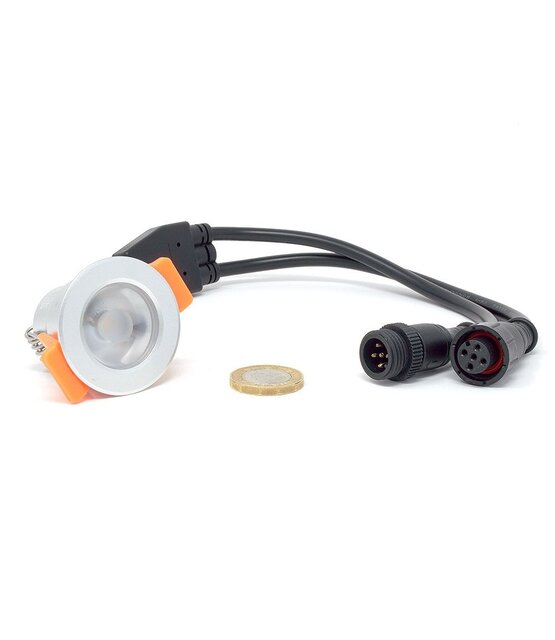 MIBOXER SL1-12-2400K dimbare mini LED inbouwspot - 2400K - 3W - 12V DC - IP66 - gatmaat Φ33~36mm