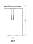 48v magnetische Zigbee RGBCCT LED spot 25 watt - Miboxer Type 26