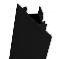 Zwart LED wandprofiel met opaal afdekking 27.4 mm x 58.4 mm - W13ZWART