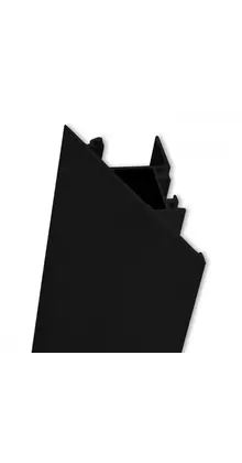 Zwart LED wandprofiel met opaal afdekking 27.4 mm x 58.4 mm - W13ZWART