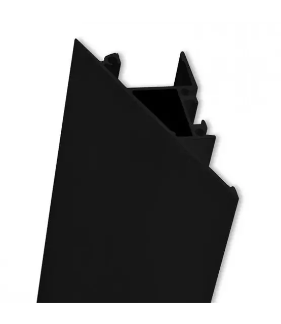 Zwart LED wandprofiel met opaal afdekking 27.4 mm x 58.4 mm - W13ZWART