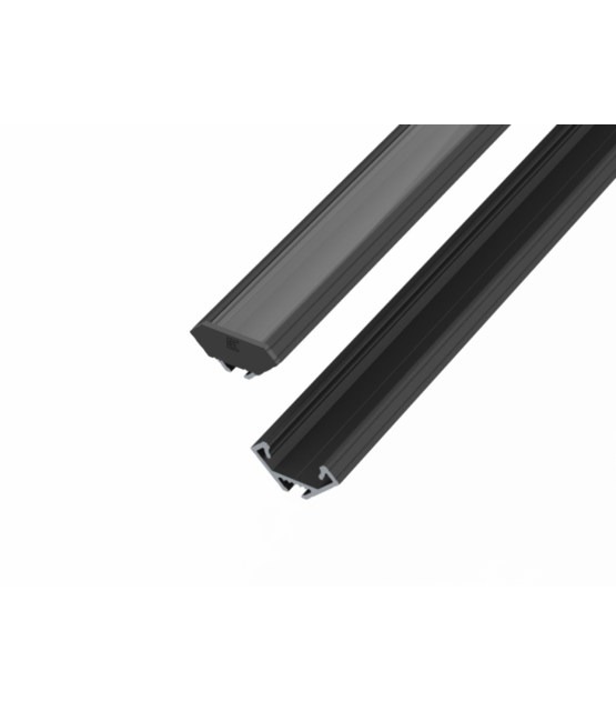 LED hoekprofiel 2 meter inclusief klikafdekking 16,2mm x 16,02mm - C07ZWART