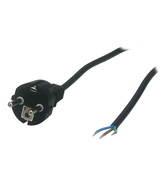 LED voeding stroomkabel – zwart – 1,5 meter - Geaard