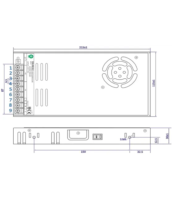 LED voeding 350 watt 24 volt 14,5 Ampère - IP20 - POS-350-24-C