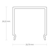 XL LED profiel met afdekking 26.79 mm x 26 mm XL06ALU