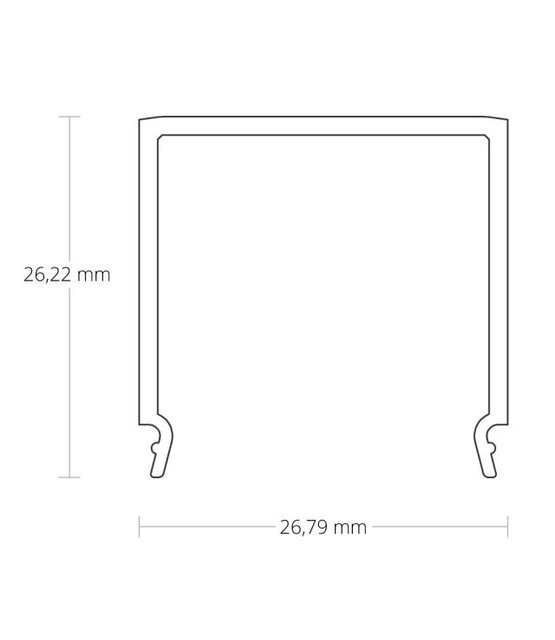 XL LED profiel met afdekking 26.79 mm x 26 mm XL06ALU