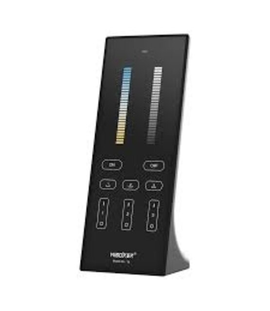 Design LED afstandsbediening tafelmodel + Zwarte wandhouder Dual White CCT LED – 3 zones – Miboxer Y2