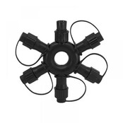 5 weg splitter LED – | Zwart Snoer | 230V Koppelbaar | IP65