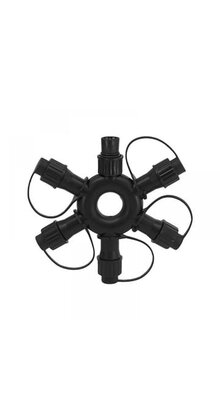 5 weg splitter LED – | Zwart Snoer | 230V Koppelbaar | IP65