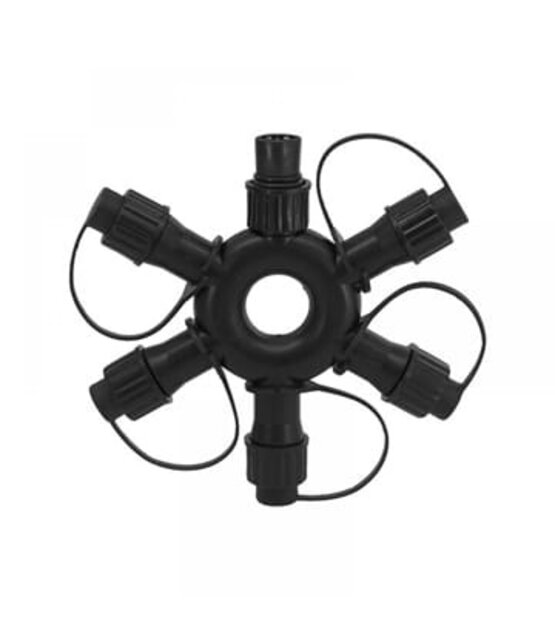 5 weg splitter LED – | Zwart Snoer | 230V Koppelbaar | IP65