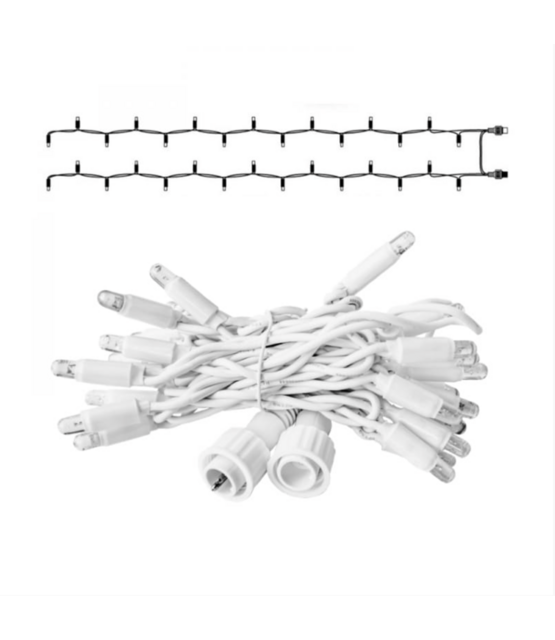 LED Eindstuk Verlichting – 2x1,5m | 6500K Koud Wit | Wit Snoer | 230V IP65