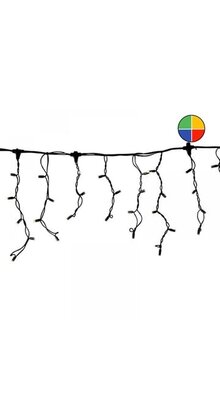 LED IJspegelverlichting 2x0,4m – RGBY Kleuren – Zwart Snoer – IP65 – 230V Pro Systeem