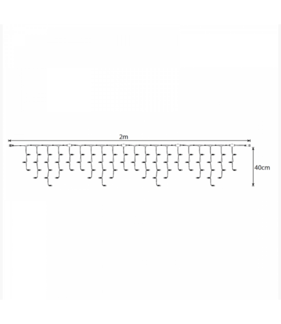 LED IJspegelverlichting 2x0,4m – RGBY Kleuren – Zwart Snoer – IP65 – 230V Pro Systeem