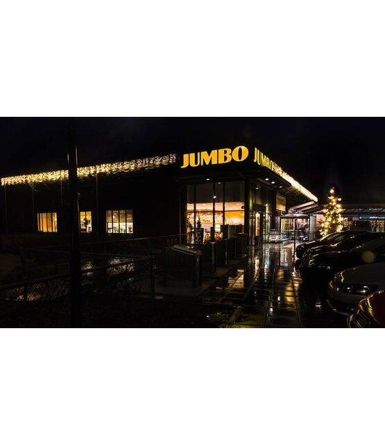 LED ijspegel kerstverlichting 2x0,4m – Warm wit 3000K – Zwart snoer – Professioneel 230V systeem (IP65)