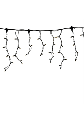 LED ijspegel kerstverlichting 2x0,4m – Warm wit 3000K – Zwart snoer – Professioneel 230V systeem (IP65)