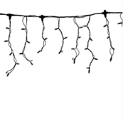 LED ijspegel kerstverlichting 2x0,4m – Koud wit 6500K – Zwart snoer – 230V systeem (IP65)