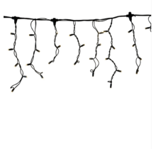 LED ijspegel kerstverlichting 2x0,4m – Koud wit 6500K – Zwart snoer – 230V systeem (IP65)