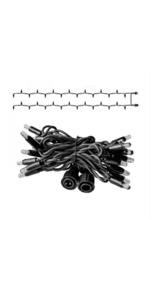 LED eindstuk verlichting 2x1,5m – Warm wit 3000K – Zwart snoer – 230V IP65